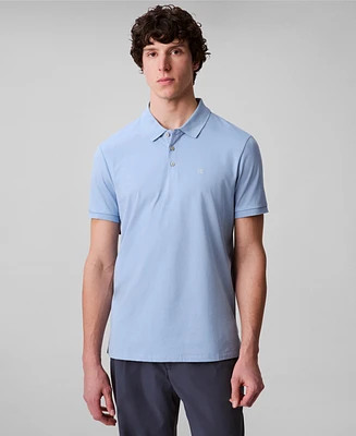 Calvin Klein Men's Regular-Fit Smooth Cotton Monogram Logo Polo Shirt