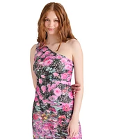 Steve Madden Women's Sacha Printed Lace One-Shoulder Sheath Dress