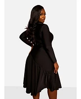 Rebdolls Women's Holly Assymetrical Skater Midi Dress