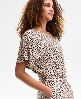 I.n.c. International Concepts Women's Side-Tie Animal-Print Top, Exclusively at Macy's