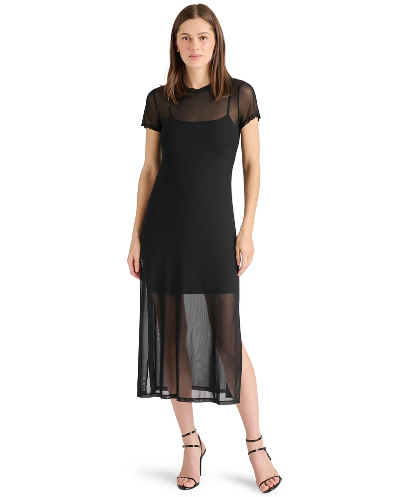 Steve Madden Women's Nola Mesh Midi Dress