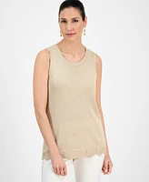 Jm Collection Women's Lurex Scoop-Neck Sleeveless Top, Exclusively at Macy's