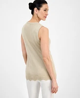 Jm Collection Women's Lurex Scoop-Neck Sleeveless Top, Exclusively at Macy's