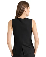 Steve Madden Women's Wesley Button-Front Linen-Blend Vest
