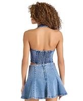 Steve Madden Women's Beatrix Denim Halter Top