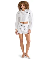 Steve Madden Women's Damiani Barrel-Sleeve Cotton Denim Jacket