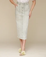 Avec Les Filles Women's Denim Midi Skirt
