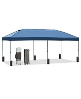 10x20 Navy Pop-Up Canopy Tent w/ Sidewalls & Wheeled Bag