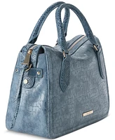 Brahmin Micaela Bellbottom Blue Zostera Small Leather Satchel