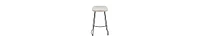 Handcrafted Backless Barstool – Washed Mango Wood Saddle Seat & Metal Base