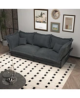 Modern Comfy Upholstered Sofa, Convertible Chaise Longue for Living Rooms