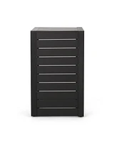 Modern Matte Black Aluminum C-Shaped Outdoor Side Table