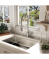 Mondawe Single Handle Pull Down Sprayer Kitchen Faucet with Touchless Sensor, Deckplate Included