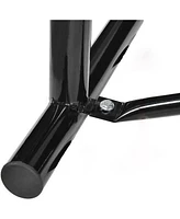 72" Expanded Metal Rectangular Picnic Table, Black With Umbrella Hole