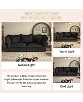 90.55" Modern Sofa with Deep Seat and Pillows, Convertible Chaise for Home Offices