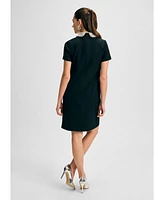 Isaac Mizrahi Women's Jewel Collar Cad Shift Dress