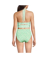 Lands' End Women's Tugless Scallop Halter Tankini Top