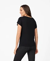 Cable & Gauge Women's Keyhole Crewneck T-Shirt