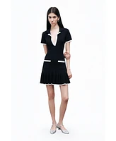 Nocturne Women's Pleated Hem Knit Mini Dress