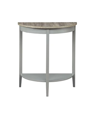 Half-Moon Console Table – Wooden Frame with Lower Storage Shelf