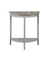 Half-Moon Console Table – Wooden Frame with Lower Storage Shelf