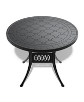 5-Piece Set Of All-Weather Cast Aluminum Dining Furniture Set With Black Frame