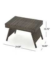Faux Rattan Wicker Accent Table