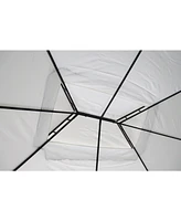 13x10 Ft Patio Double Roof Gazebo Replacement Canopy Top Fabric,Beige