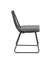 Rattan & Iron Outdoor Dining Chairs - Set of 2