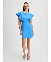 Isaac Mizrahi Women's Flutter Detail Mini Dress