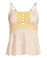 Lands' End Plus Size Lace-up Flutter Tankini Swimsuit Top