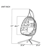 Egg chair with stand, indoor/outdoor, patio, bedroom, balcony