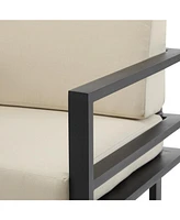 3 Piece Modern Outdoor Patio Seating with Aluminum Frame, Cushions