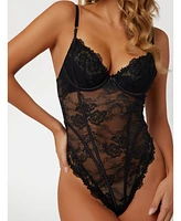 Guess Women's Rebecca Floral Lace Bodysuit