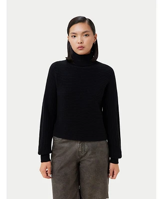 Gobi Cashmere Women's Cropped T-Neck Sweater