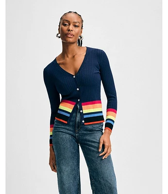 Isaac Mizrahi Women's Striped Cardigan