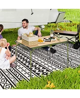Outsunny Foldable Table, Adjustable Height Aluminum Table for Picnic