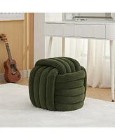 Modern Chenille Knot Ottoman: Stylish and Comfortable Seat