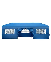 10x30 Pop Up Canopy, Sidewalls, Wheeled Bag, Blue