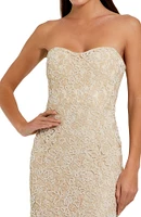 Mac Duggal Women's Strapless Beaded Lace Fitted Column Gown