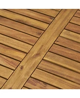 Acacia Wood Outdoor Sofa & Table Set with Water-Resistant Cushions