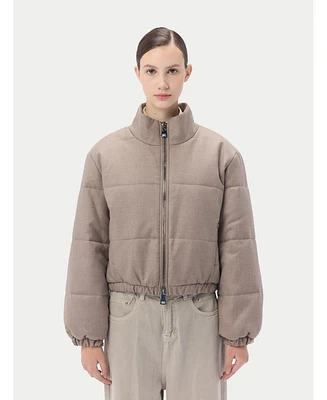 Gobi Cashmere Women's Cropped High-Neck Jacket