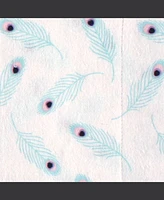 Hudson Baby Boys and Girls Cotton Poly Flannel Burp Cloths 8-Pack, Peacock Feather, One Size