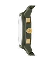 A|X Armani Exchange Men's Quartz Chronograph Green Silicone Watch, 44mm