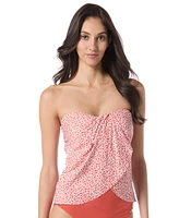 Vince Camuto Women's Leopard-Print Draped Tankini Top