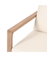 Outdoor Acacia Club Chairs (Set of 2), Brown Wash, Beige Cushions