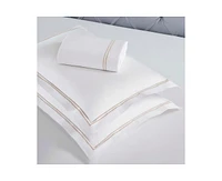 Superior Spring Blooms Cotton Two-Line Embroidered 3-Piece Duvet Cover Set, King/California King
