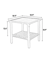 3pc Outdoor Swivel Rocker Set, Table, 2 Chairs, 350lb Cap