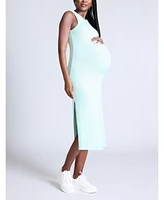 Motherhood Maternity Crew Neck Sleeveless Racerback Midi Dress