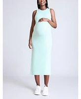 Motherhood Maternity Crew Neck Sleeveless Racerback Midi Dress